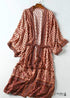 Kimono bohemio con cinturón Brodie para mujer - Vestido rosa